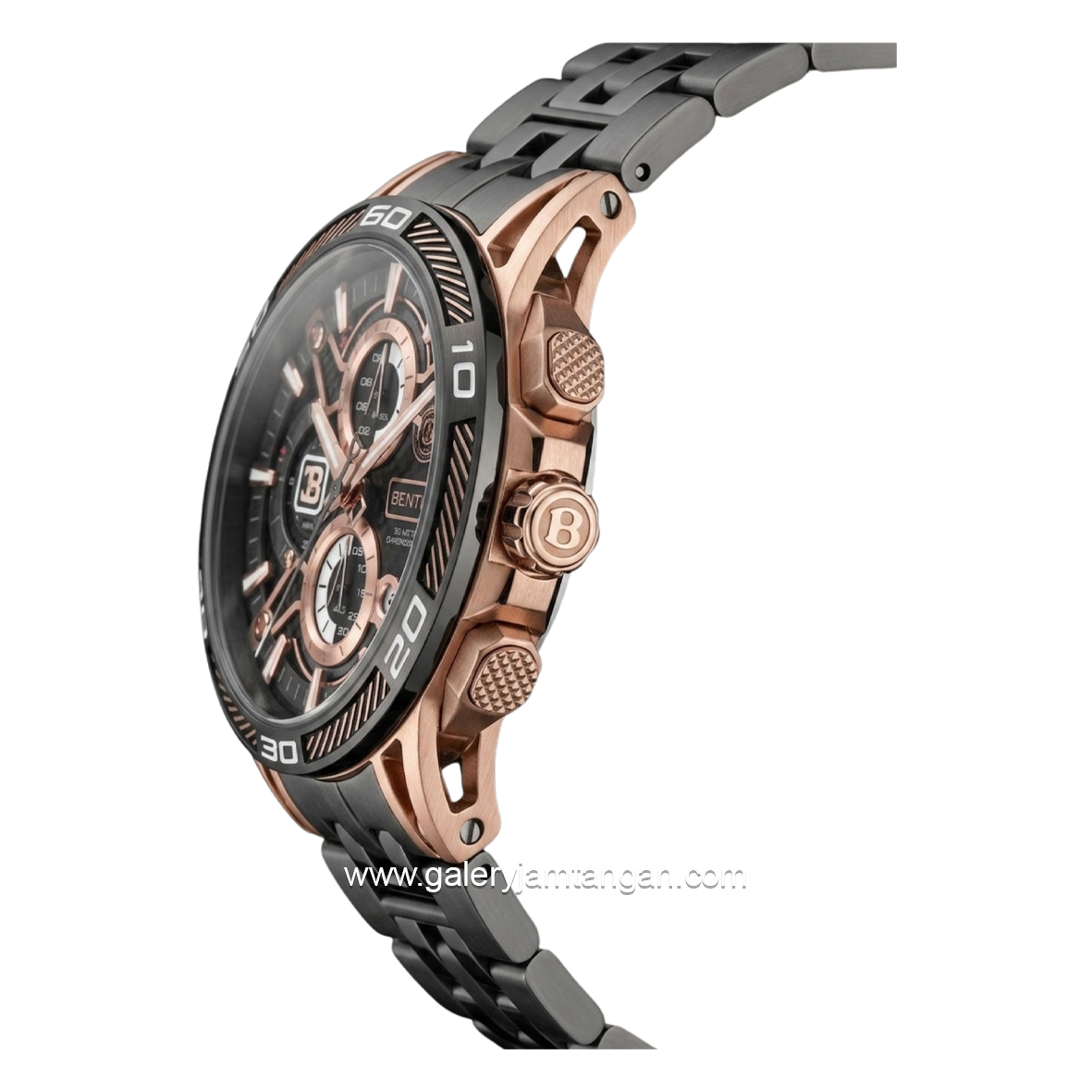 BENTLEY THE OUROBOROS BL-40-00 Chronograph Black Rosegold Stainless Steel Strap