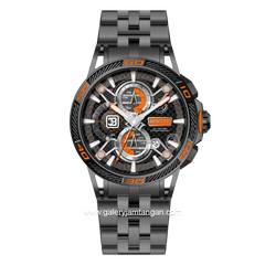 BENTLEY THE OUROBOROS BL-40-26 Chronograph Black Jarum Orange Stainless Steel Strap