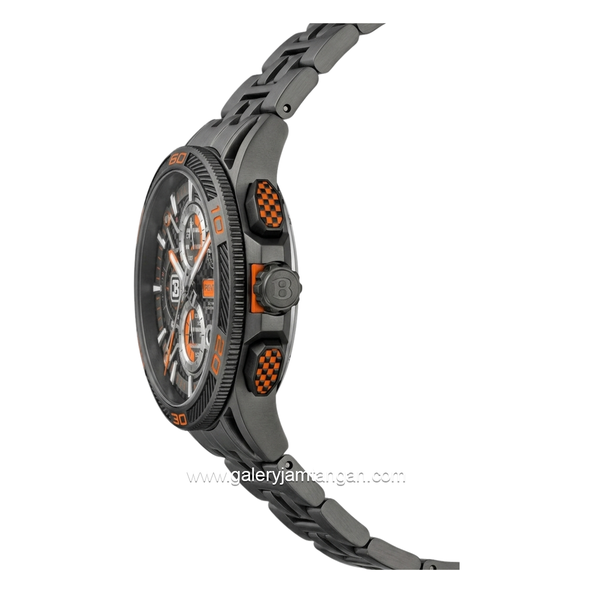 BENTLEY THE OUROBOROS BL-40-26 Chronograph Black Jarum Orange Stainless Steel Strap
