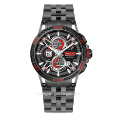 BENTLEY THE OUROBOROS BL-40-27 Chronograph Black Jarum Red Stainless Steel Strap