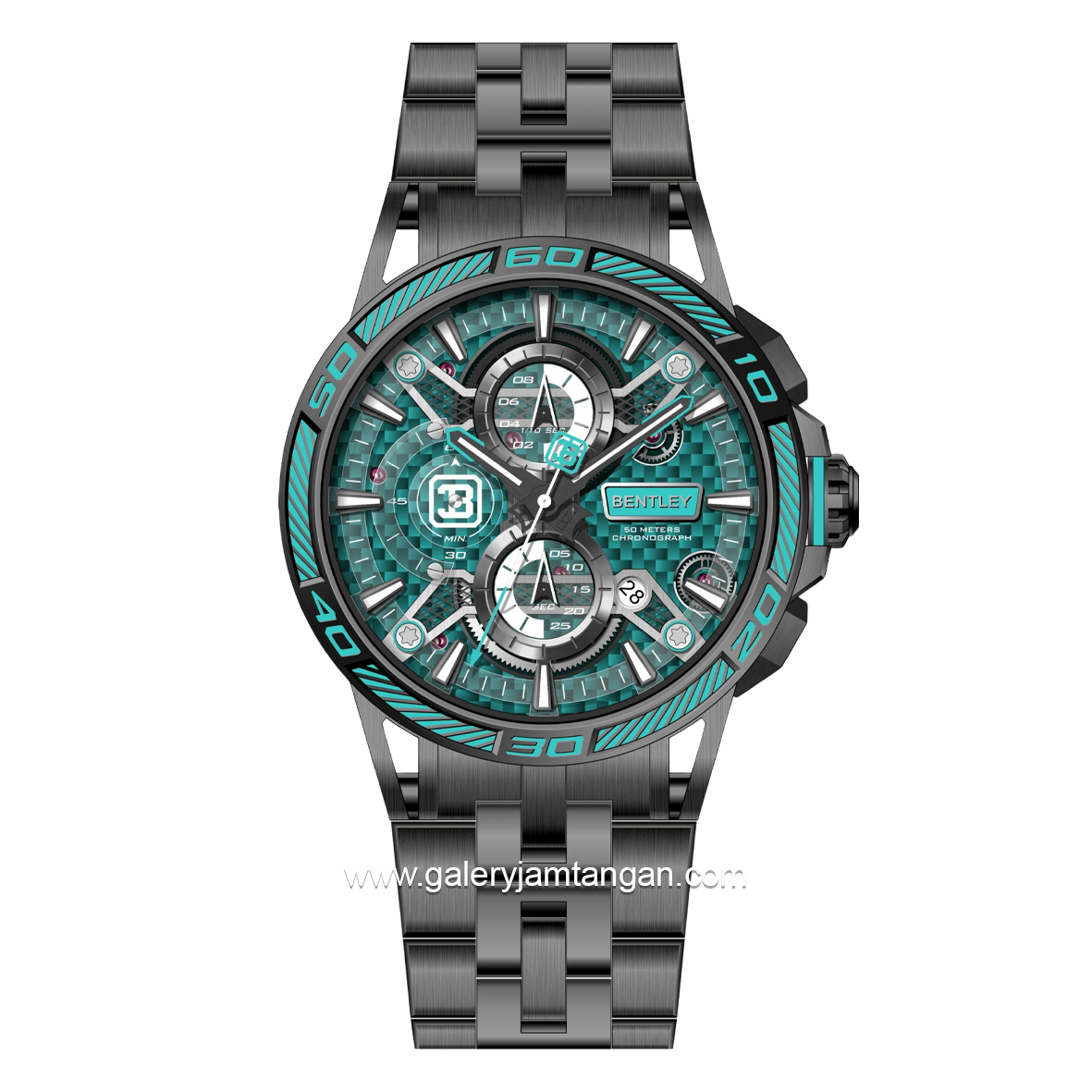 BENTLEY THE OUROBOROS BL-40-29 Chronograph Black Jarum Tosca Stainless Steel Strap