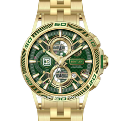 BENTLEY THE OUROBOROS BL-40-31 Chronograph Gold Jarum Green Stainless Steel Strap