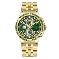 BENTLEY THE OUROBOROS BL-40-31 Chronograph Gold Jarum Green Stainless Steel Strap