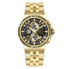 BENTLEY THE OUROBOROS BL-40-33 Chronograph Gold Dial Black Stainless Steel Strap