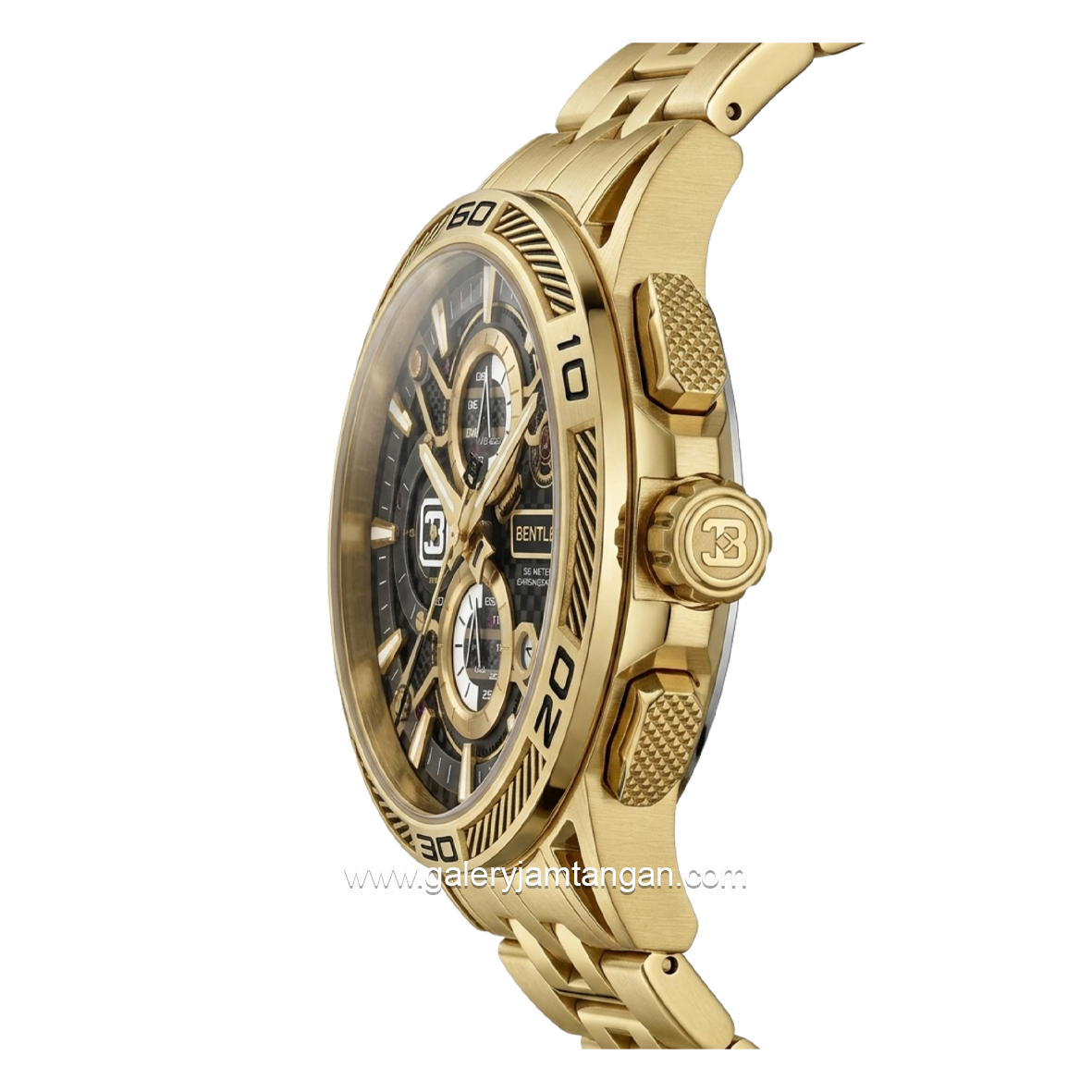 BENTLEY THE OUROBOROS BL-40-33 Chronograph Gold Dial Black Stainless Steel Strap