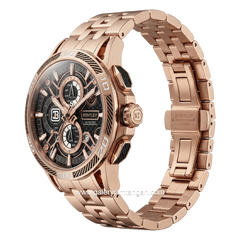 BENTLEY THE OUROBOROS BL-40-48 Chronograph Rosegold Dial Black Stainless Steel Strap