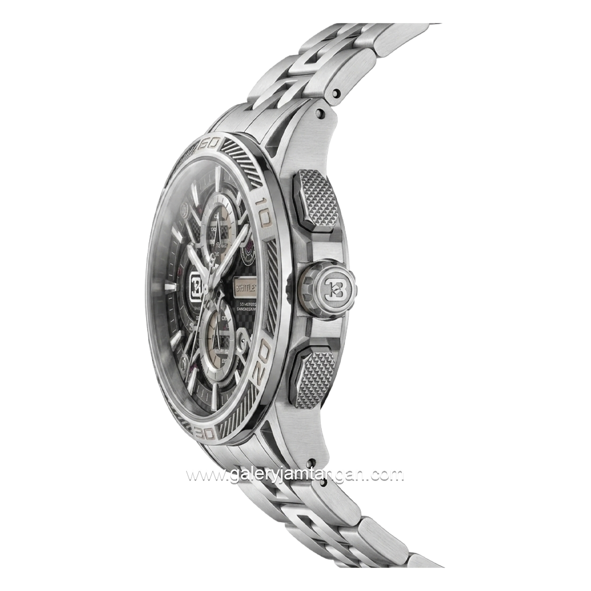 BENTLEY THE OUROBOROS BL-40-69 Chronograph Silver Dial Black Stainless Steel Strap