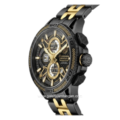 BENTLEY THE OUROBOROS BL-40-93 Chronograph Black Combi Gold Dial Black Stainless Steel Strap