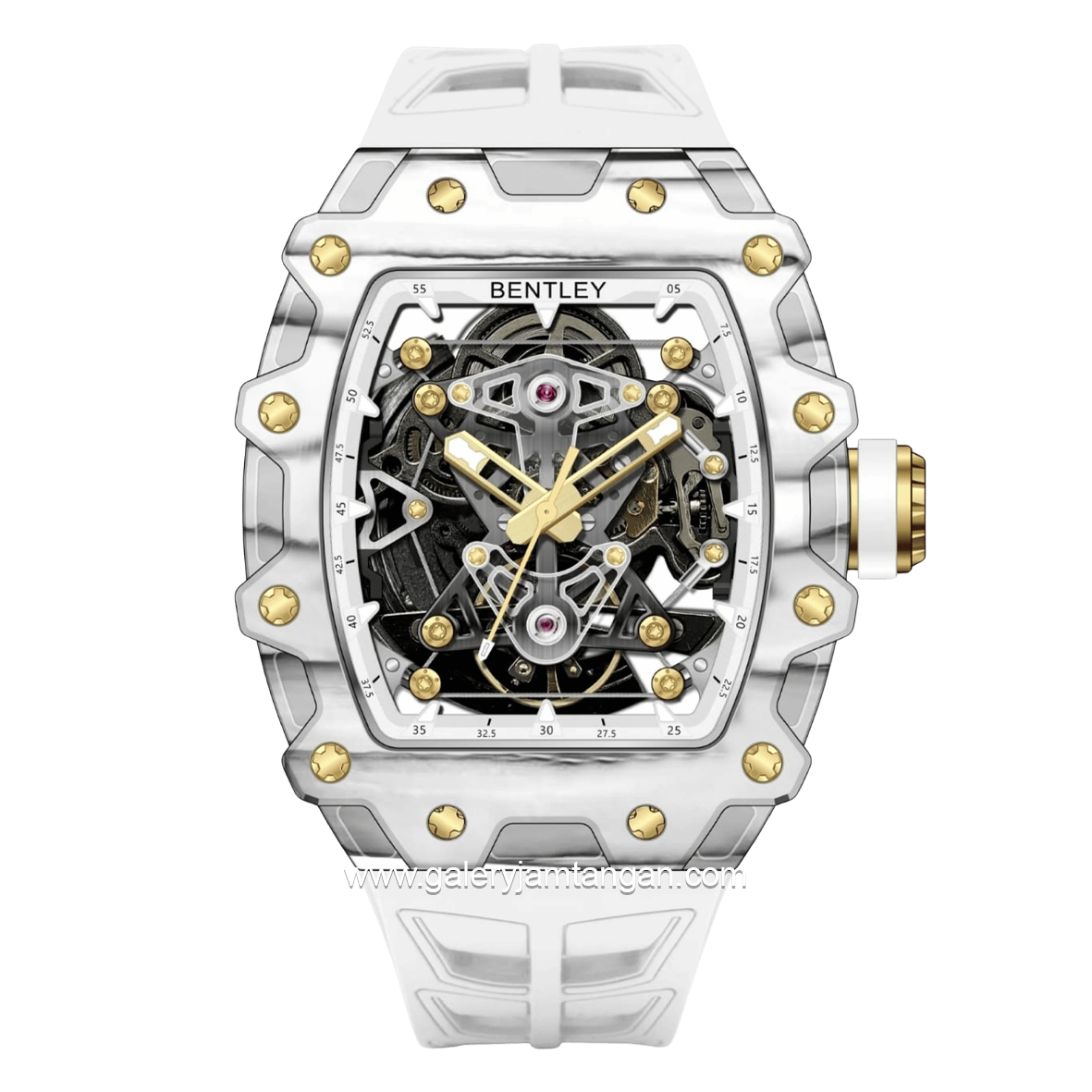 BENTLEY THE VIBRANCE BL-71-73 Automatic White Gold Rubber Strap