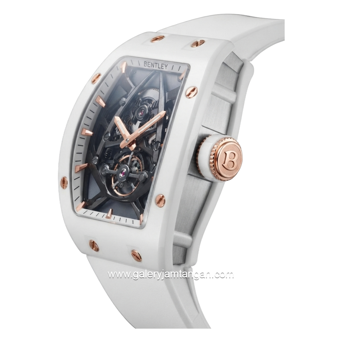 BENTLEY THE BLANCHE BL-72-75 Automatic White Rosegold Rubber Strap