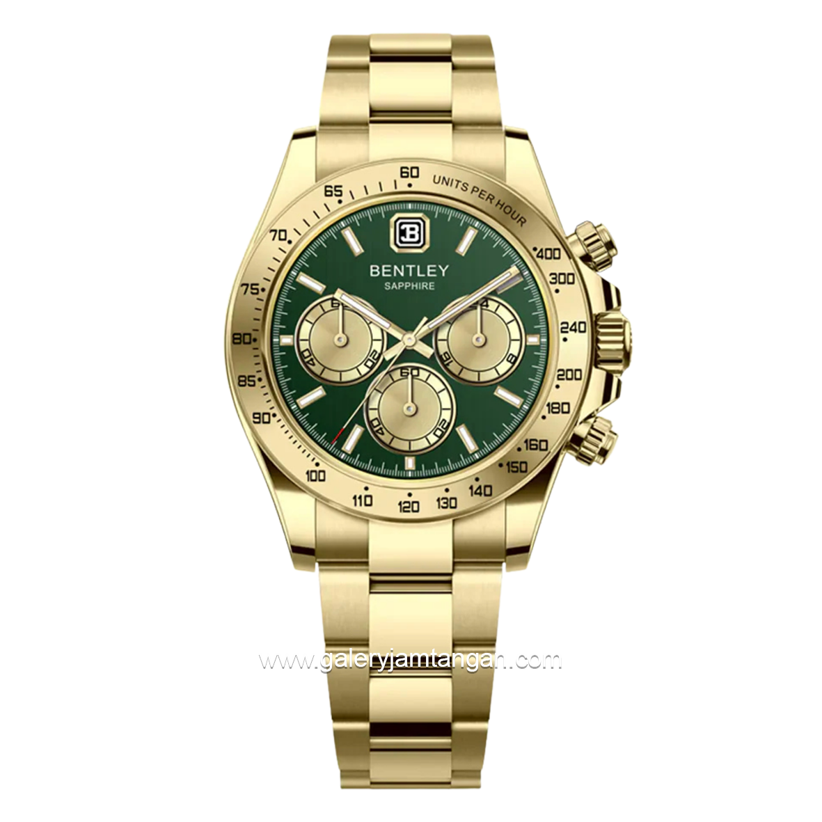 BENTLEY BL-21-31 Gold Dial Green Stainless Steel Strap
