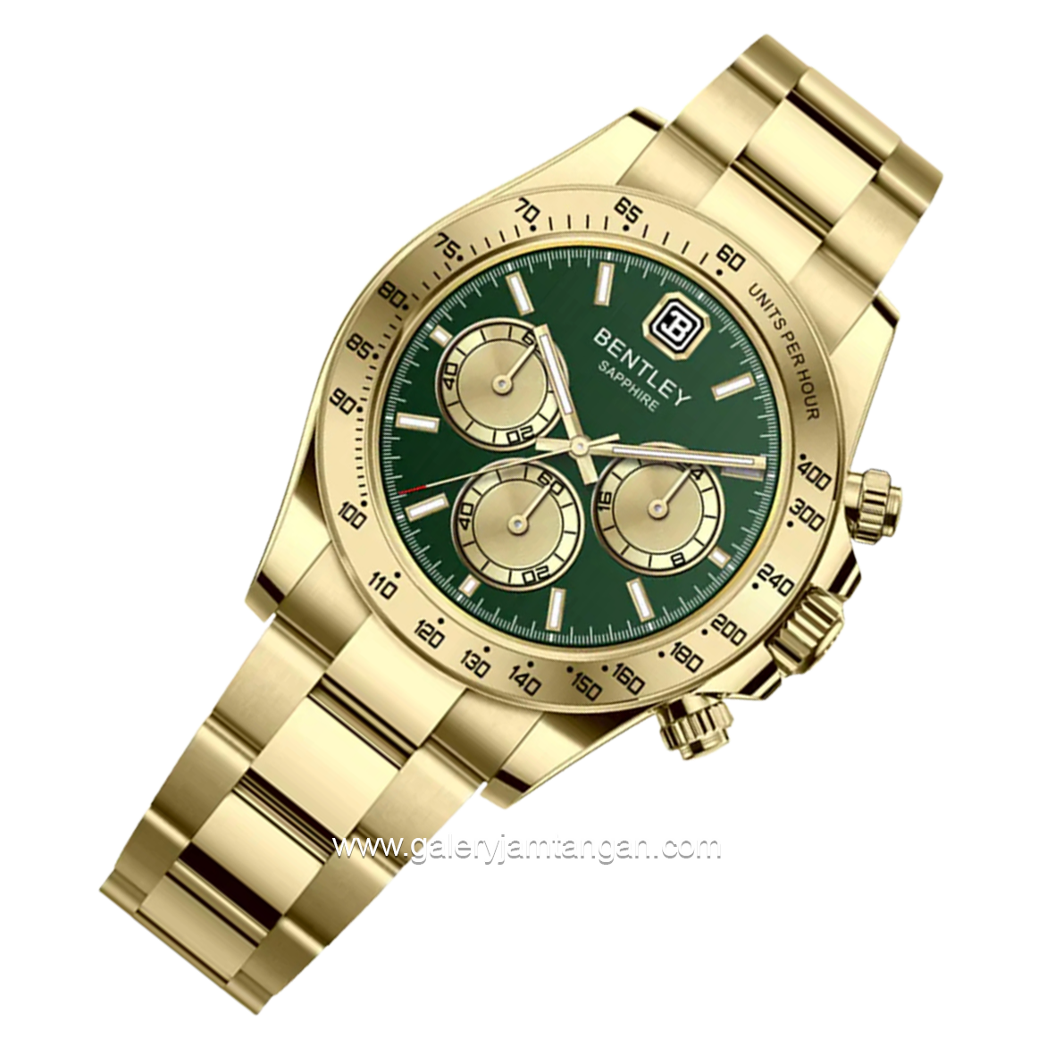 BENTLEY BL-21-31 Gold Dial Green Stainless Steel Strap