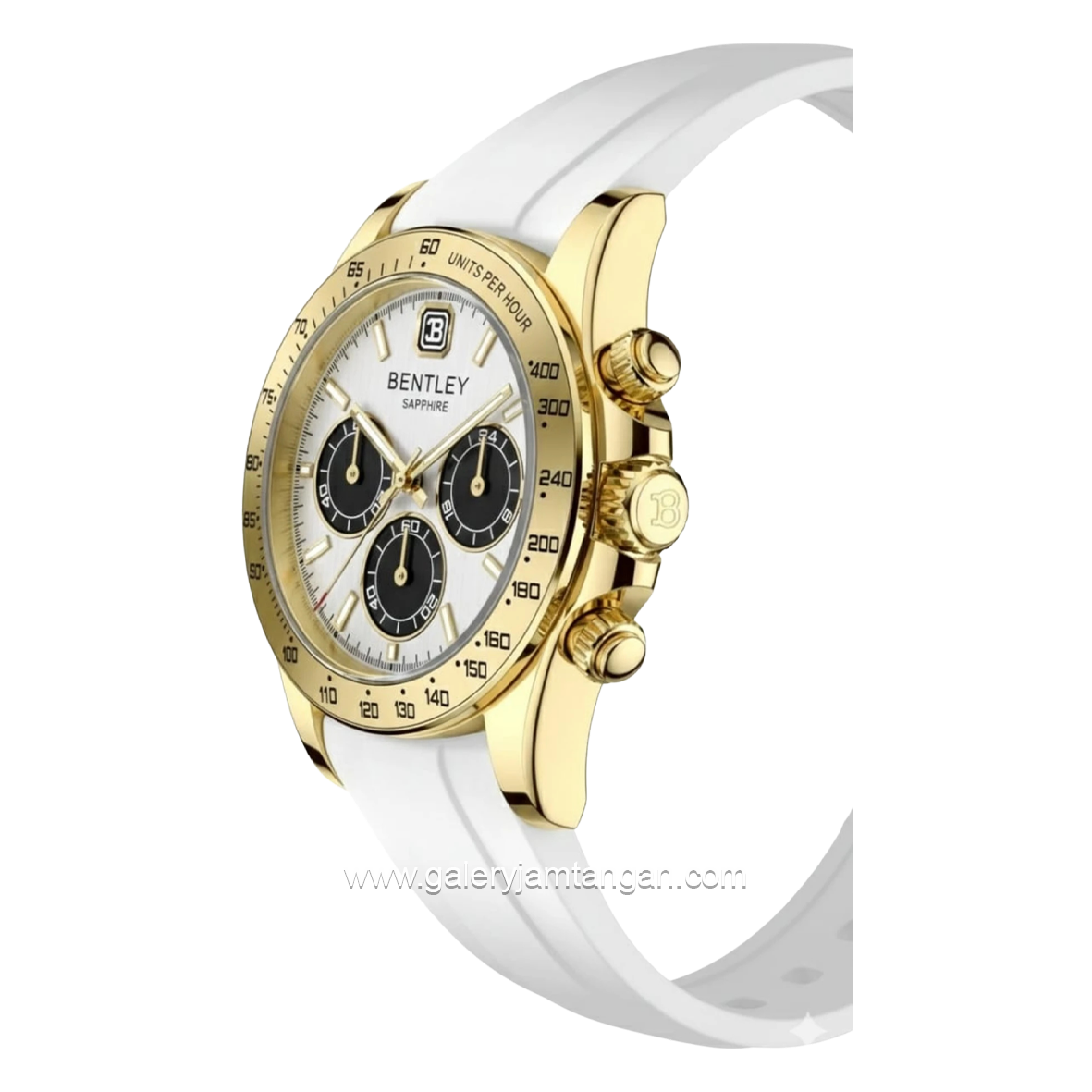 BENTLEY BL-22-36 White Gold Dial White Rubber Strap