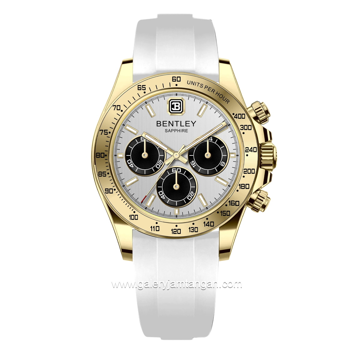 BENTLEY BL-22-36 White Gold Dial White Rubber Strap