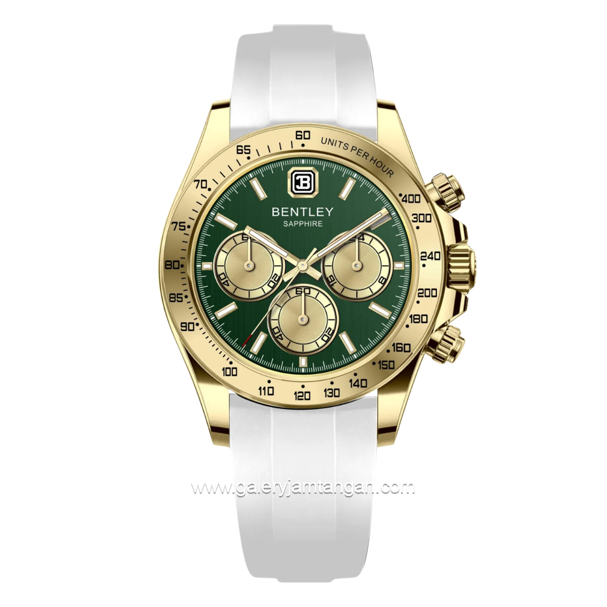 BENTLEY BL-22-37 White Gold Dial Green Rubber Strap