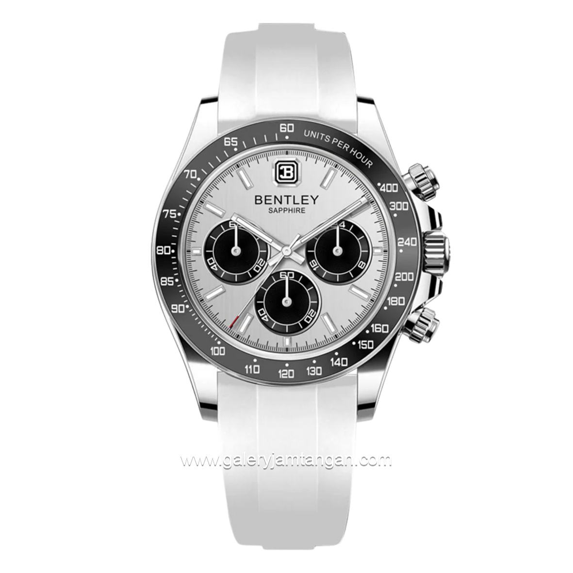 BENTLEY BL-22-59 White Silver Dial White Rubber Strap