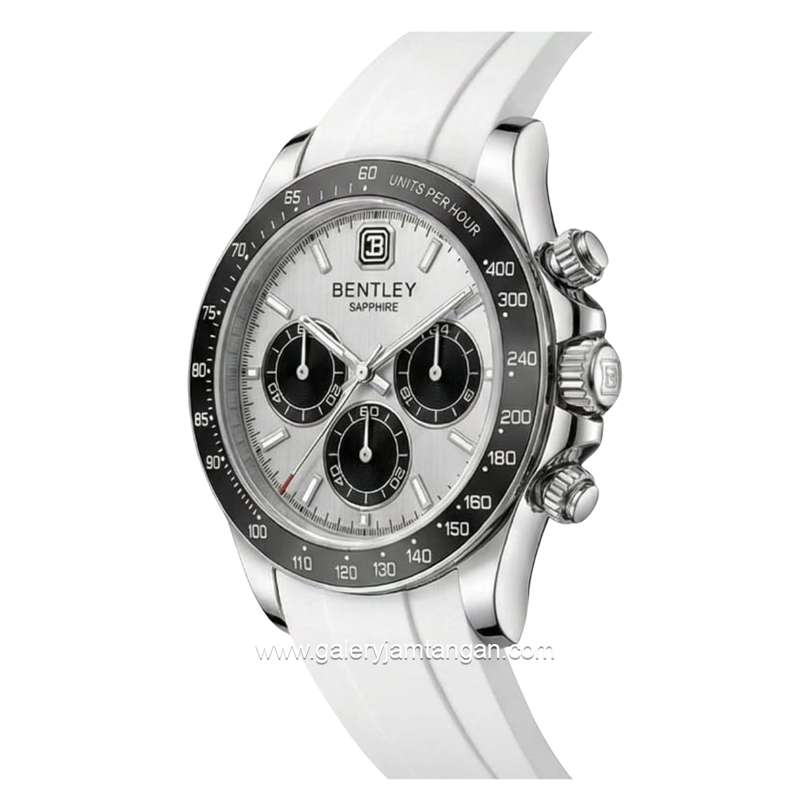 BENTLEY BL-22-59 White Silver Dial White Rubber Strap