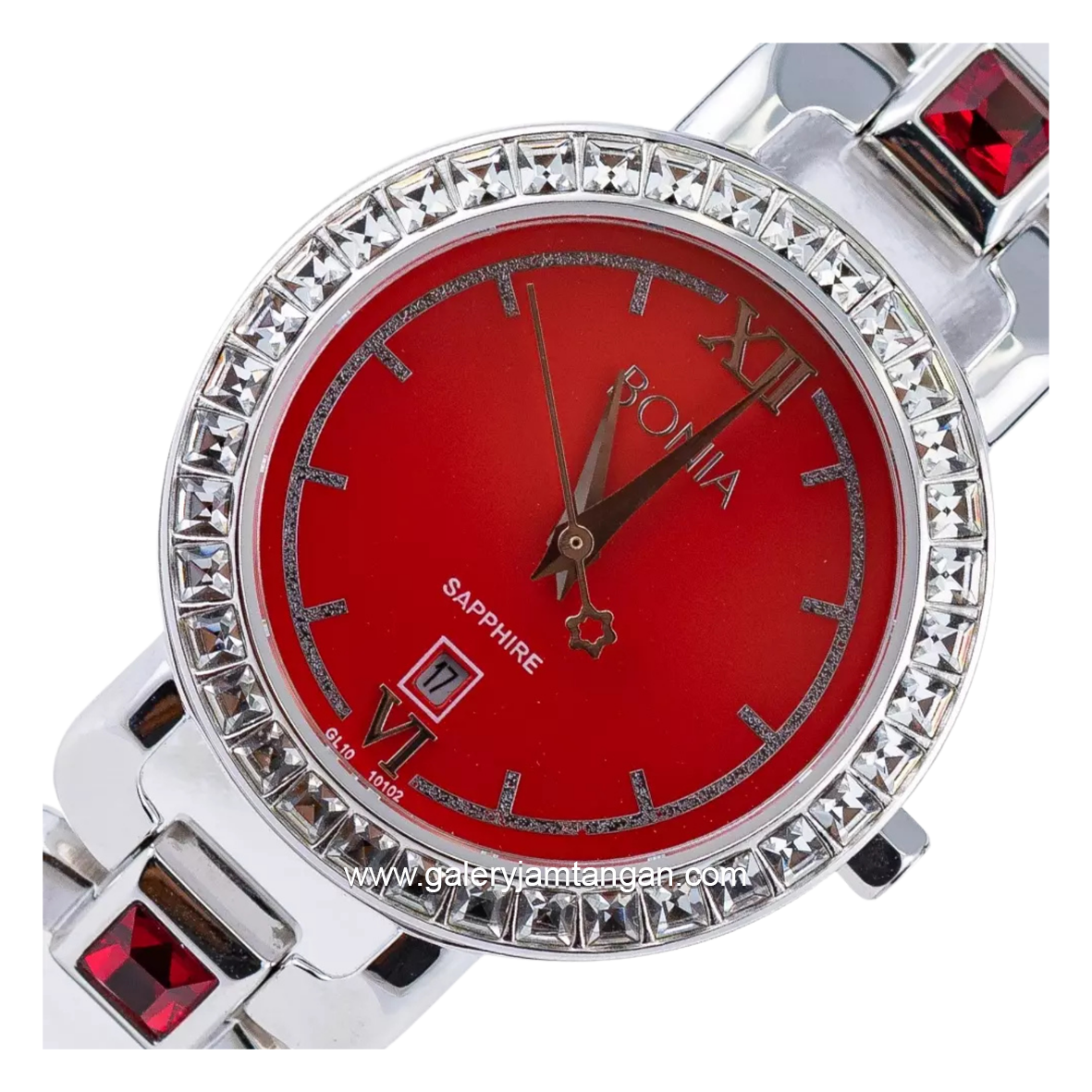 BONIA BNB10102-2363S Silver Dial Red Stainless Steel