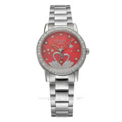 BONIA BNB10107-2367S Silver Dial Red Stainless Steel Strap