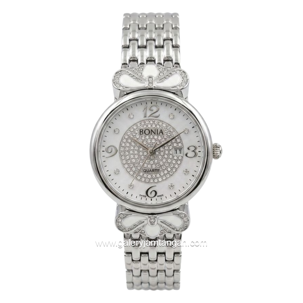 BONIA BNB10117-2355 Silver Dial White Stainless Steel Strap