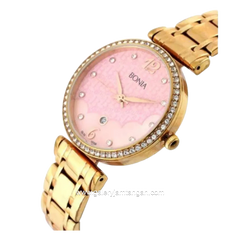 BONIA BNB10158-2575S Rosegold Dial Pink Stainless Steel Strap