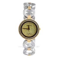 BONIA BNB10181-2127S Silver Gold Dial Gold Fabric Stainless Steel Strap