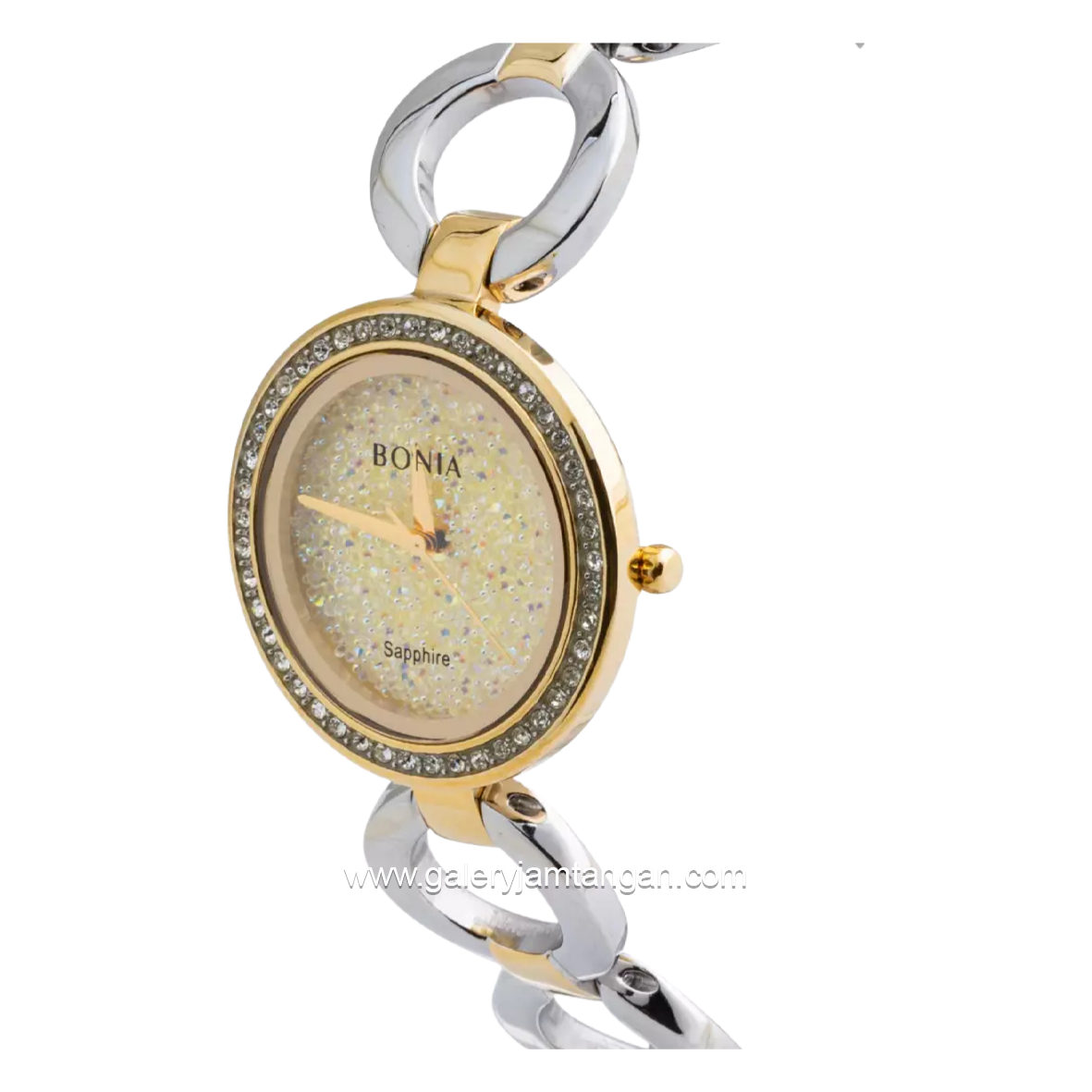 BONIA BNB10181-2127S Silver Gold Dial Gold Fabric Stainless Steel Strap