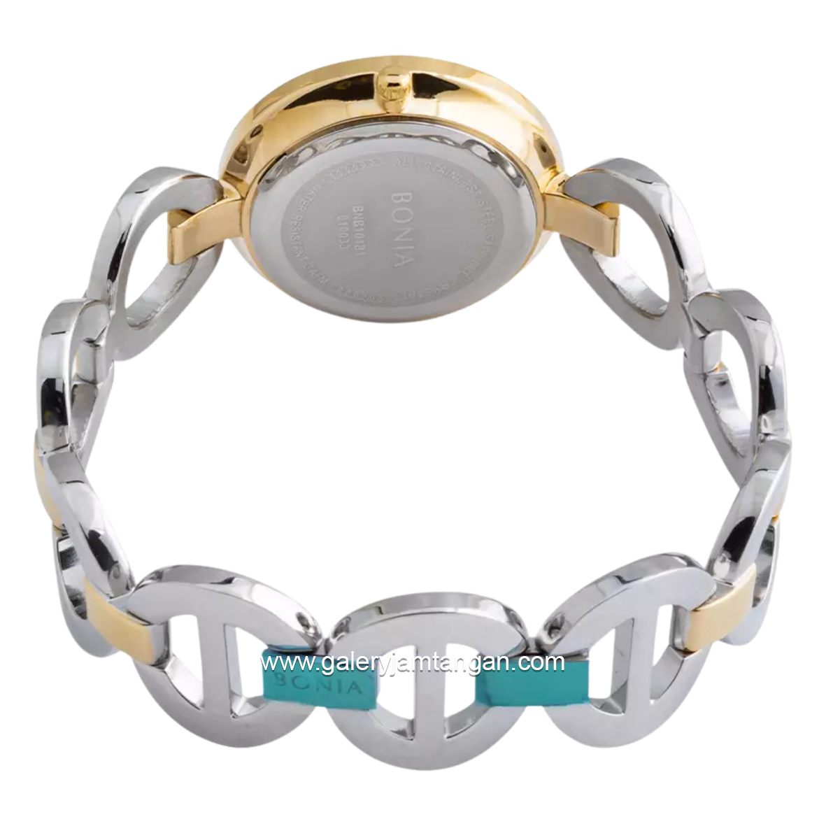 BONIA BNB10181-2127S Silver Gold Dial Gold Fabric Stainless Steel Strap