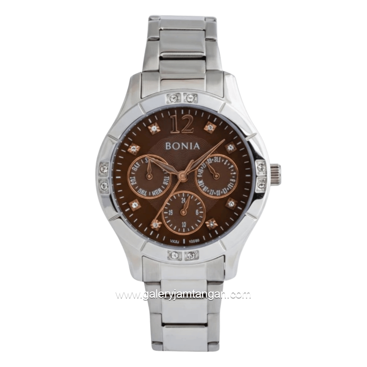 BONIA BNB10299-2345 Silver Dial Brown Stainless Steel Strap