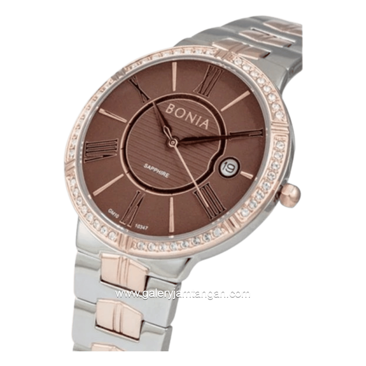 BONIA BNB10347-2643S Silver Rosegold Dial Brown Stainless Steel Strap