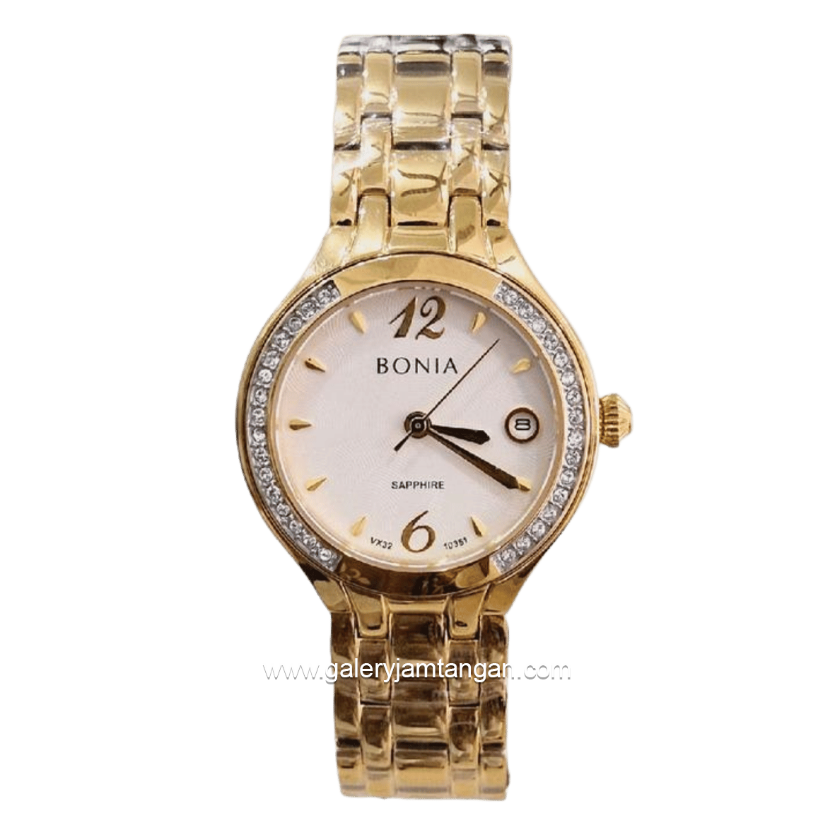 BONIA BNB10351-2215S Gold Dial White Stainless Steel Strap