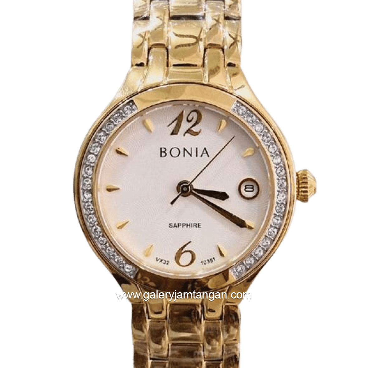 BONIA BNB10351-2215S Gold Dial White Stainless Steel Strap