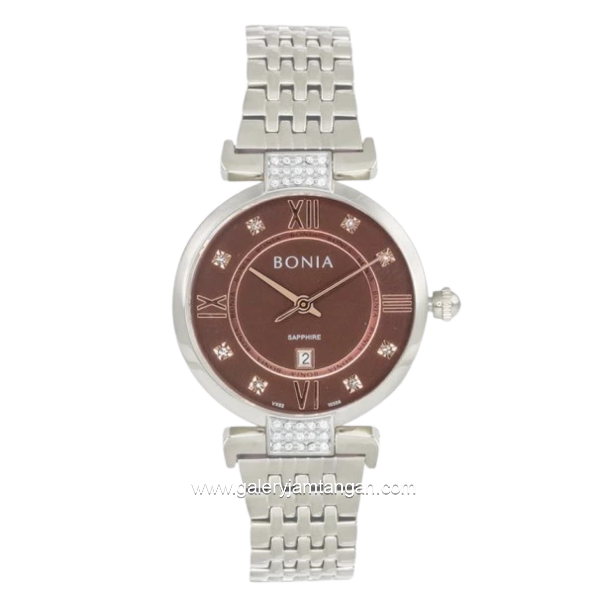 BONIA BNB10356-2343 Silver Dial Brown Stainless Steel Strap