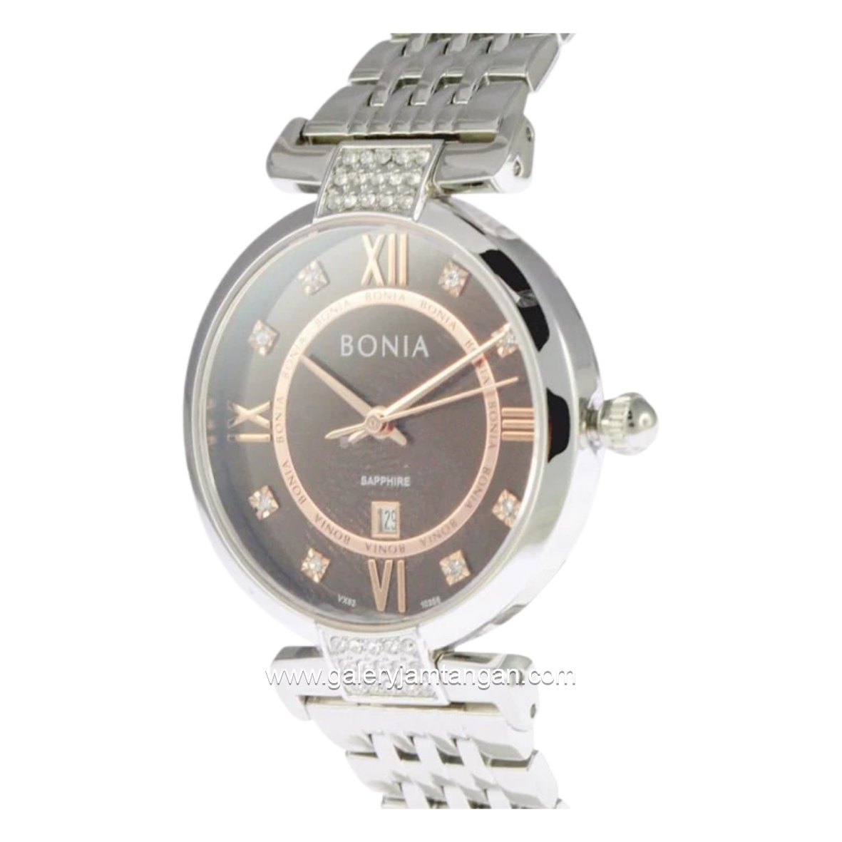 BONIA BNB10356-2343 Silver Dial Brown Stainless Steel Strap