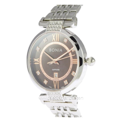 BONIA BNB10356-2343 Silver Dial Brown Stainless Steel Strap