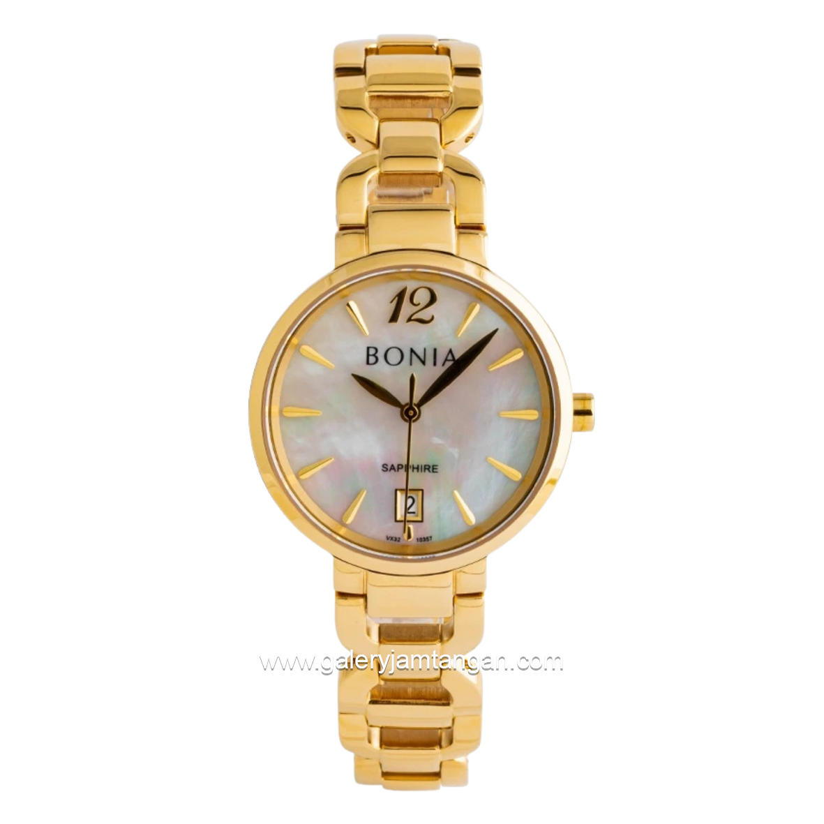 BONIA BNB10357-2255 Gold Dial White Stainless Steel Strap