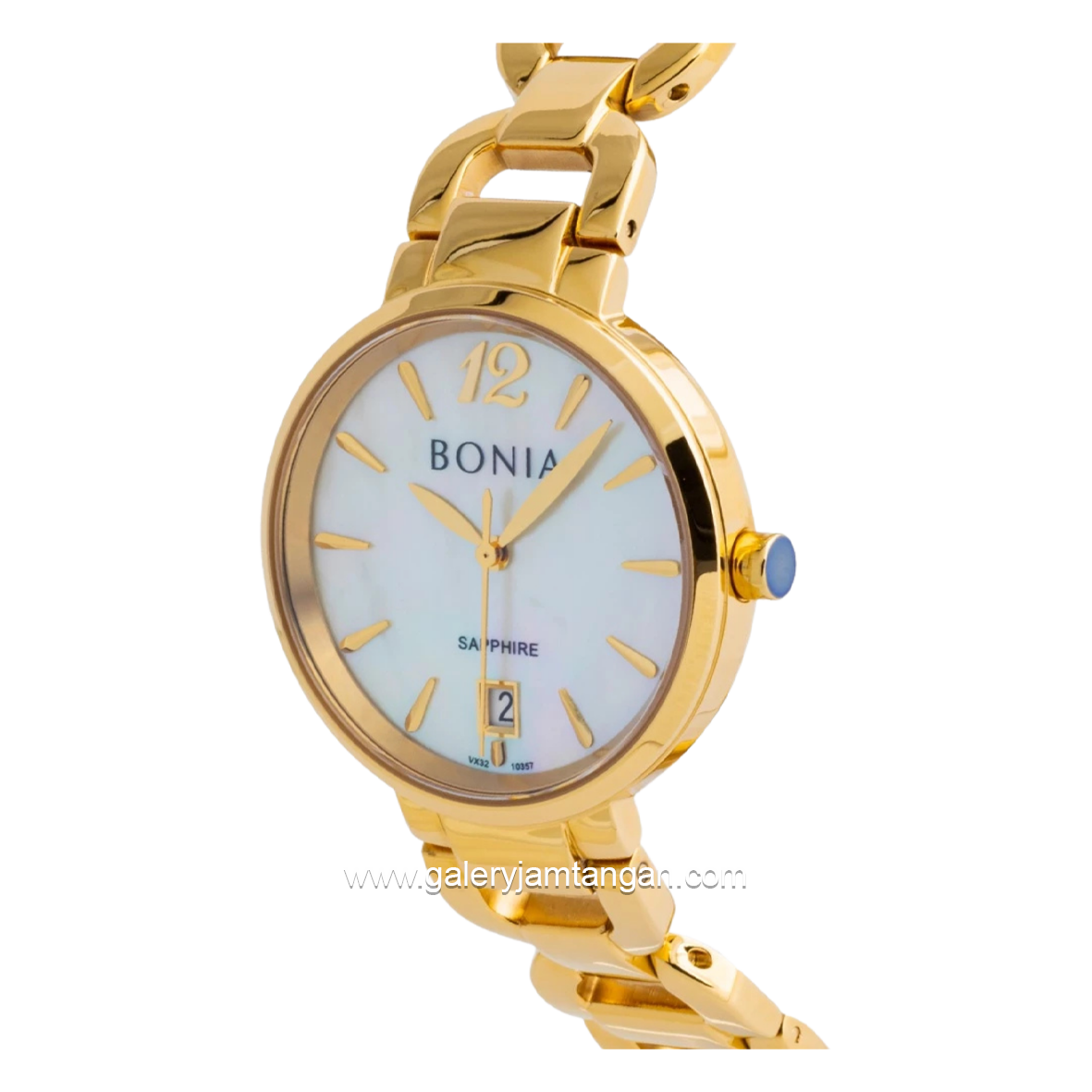 BONIA BNB10357-2255 Gold Dial White Stainless Steel Strap