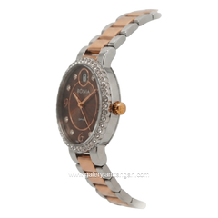 BONIA BNB10368-2647S Silver Combi Rosegold Dial Brown Stainless Steel Strap