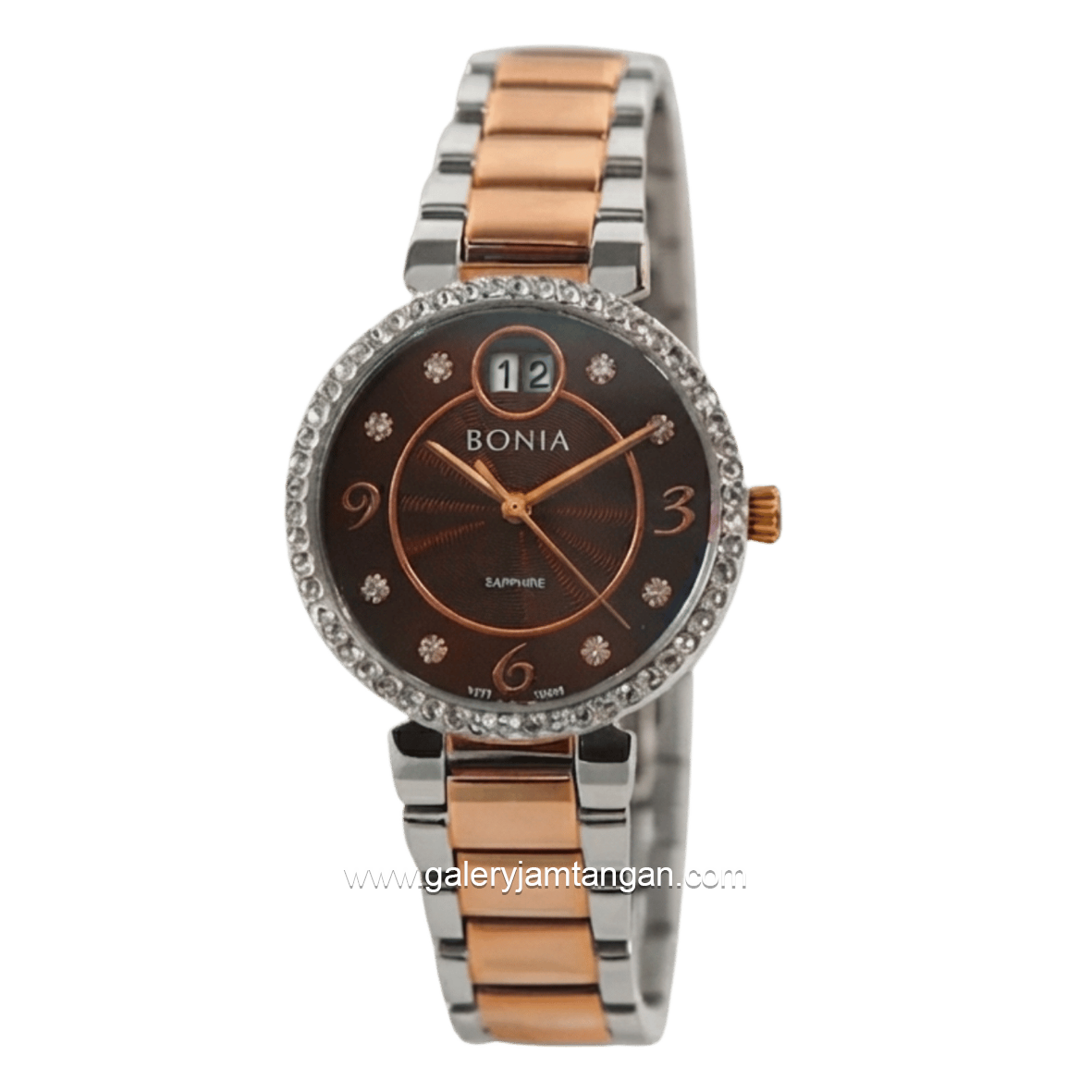 BONIA BNB10368-2647S Silver Combi Rosegold Dial Brown Stainless Steel Strap