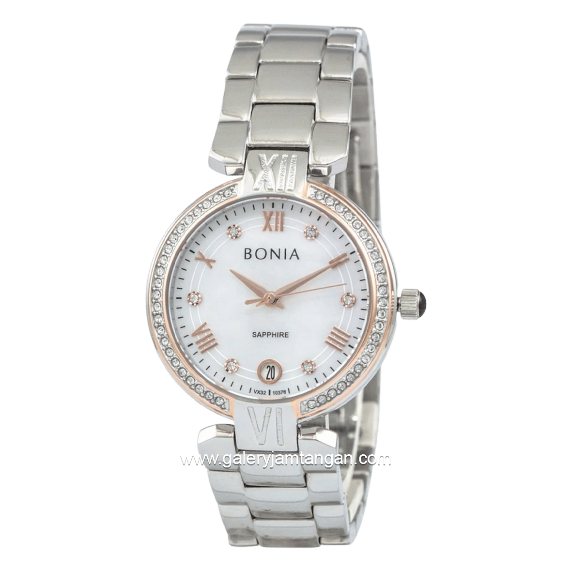 BONIA BNB10376-2353S Silver Dial White Stainless Steel Strap