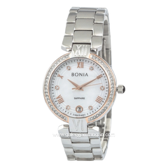 BONIA BNB10376-2353S Silver Dial White Stainless Steel Strap