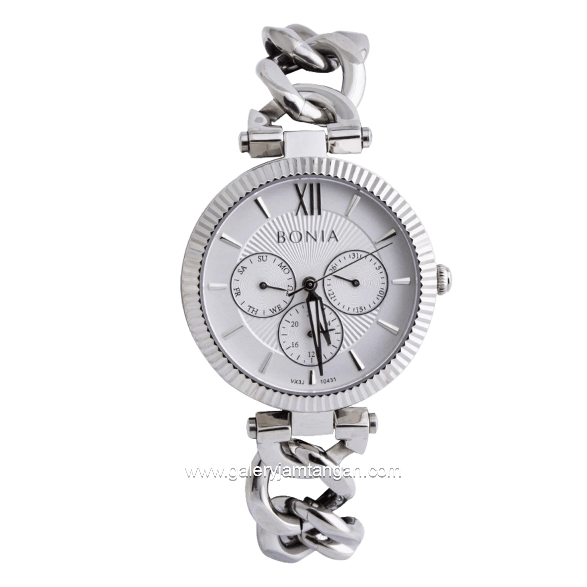 BONIA BNB10431-2313 Silver Dial White Stainless Steel Strap