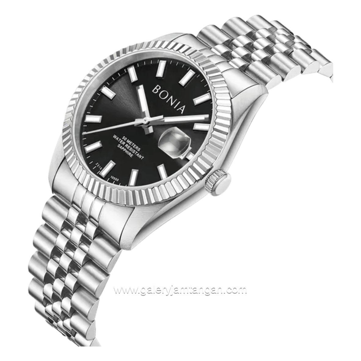 BONIA NOBLE BNB10550-5332 Silver Dial Black Stainless Steel Strap