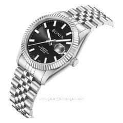 BONIA NOBLE BNB10550-5332 Silver Dial Black Stainless Steel Strap