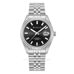 BONIA NOBLE BNB10550-5332 Silver Dial Black Stainless Steel Strap