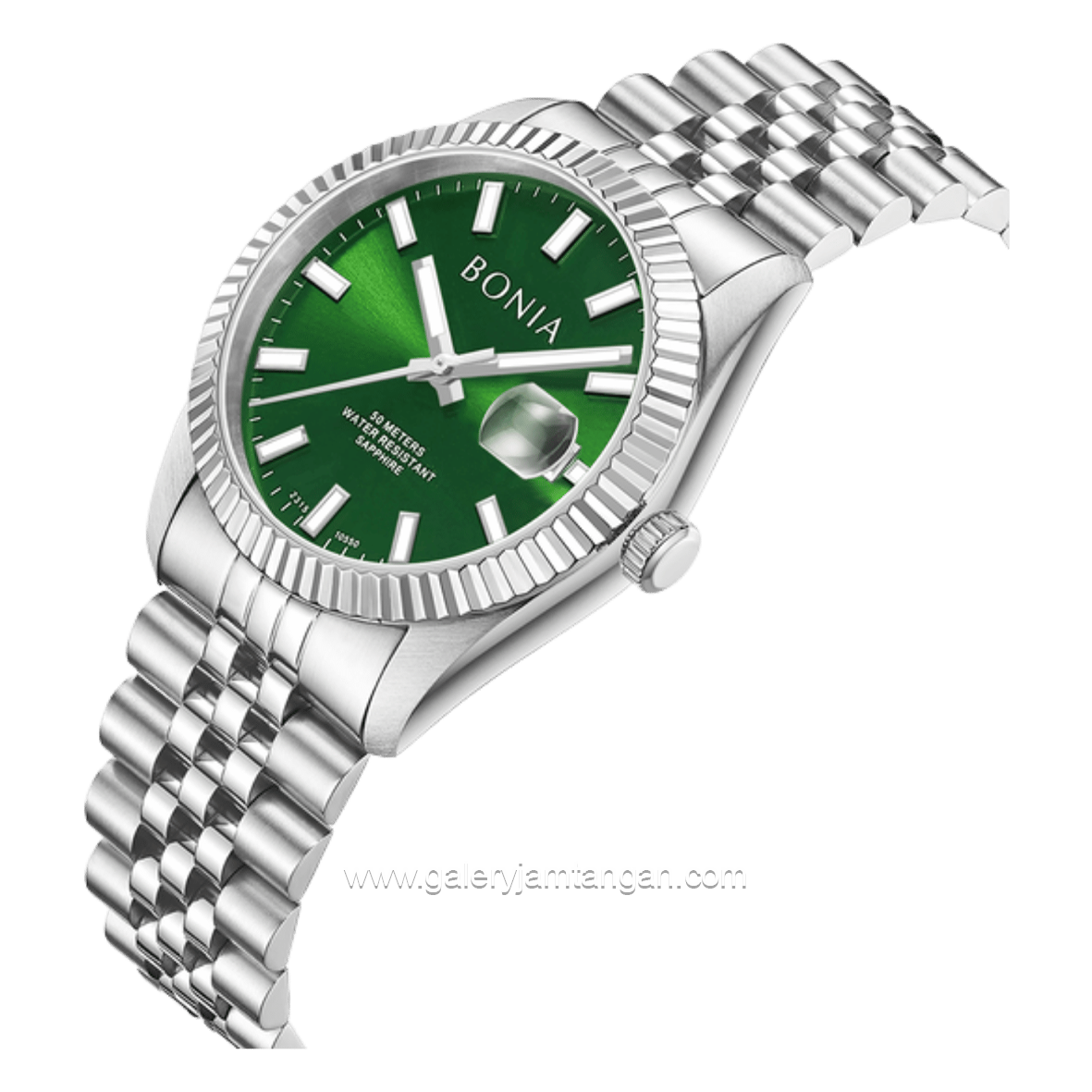 BONIA NOBLE BNB10550-5392 Silver Dial Green Stainless Steel Strap