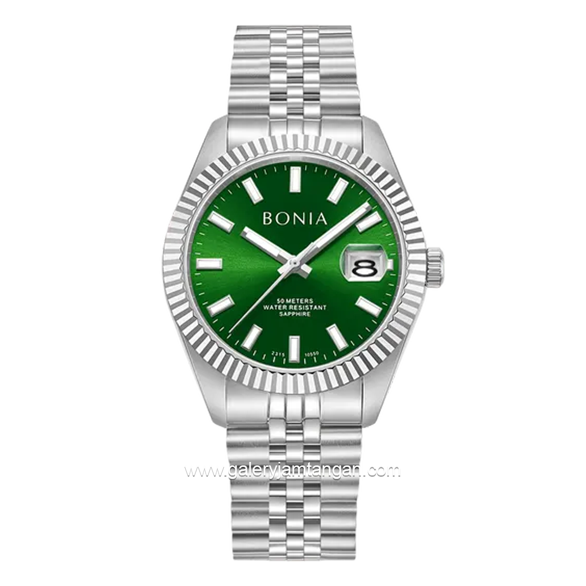 BONIA NOBLE BNB10550-5392 Silver Dial Green Stainless Steel Strap