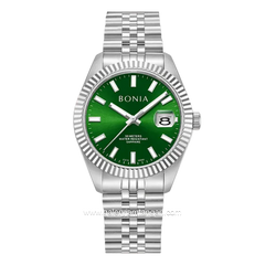 BONIA NOBLE BNB10550-5392 Silver Dial Green Stainless Steel Strap