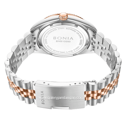 BONIA BNB10550-5612 Silver Rosegold Dial White Stainless Steel Strap