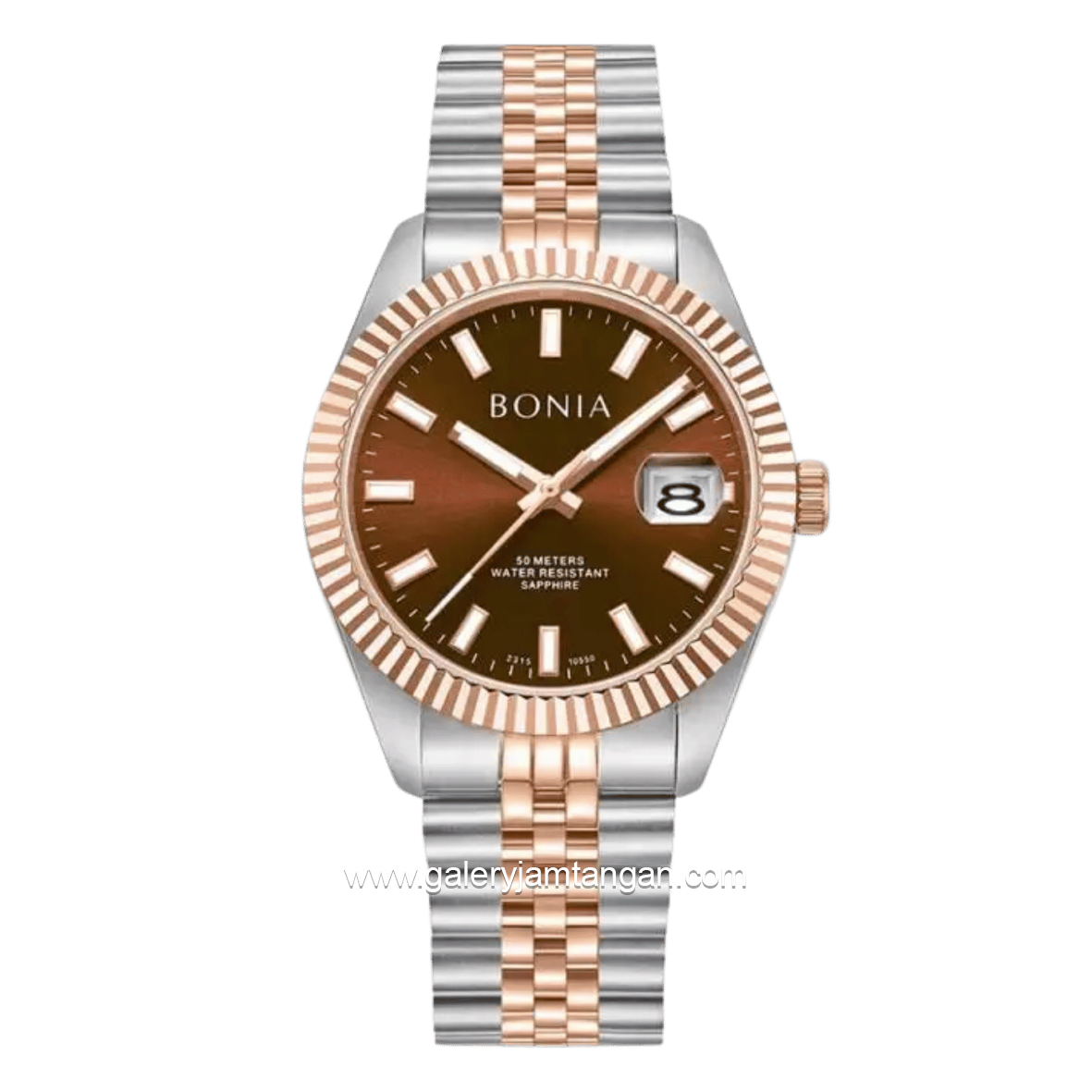 BONIA BNB10550-5642 Silver Rosegold Dial Brown Stainless Steel Strap
